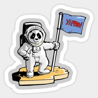 Panda on the moon Sticker
